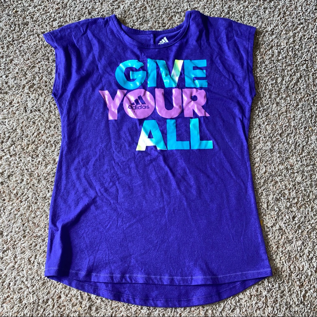 Adidas Purple T-Shirt Girls Size 14/16